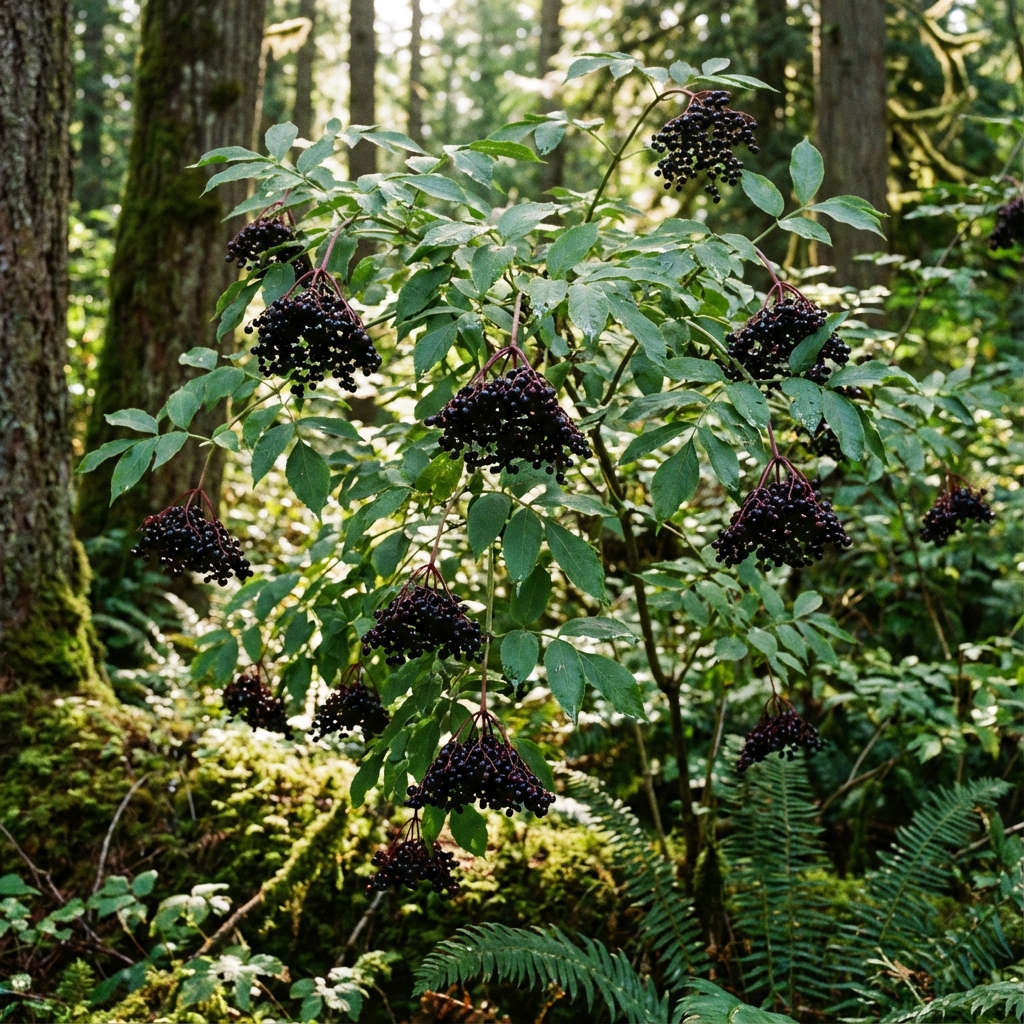 Dark Purple Elderberries